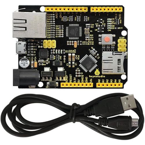 Carte De Dveloppement De Carte De Contrle Ethernet W5500 Pour Ide Arduino,Prise En Charge De La Carte Microsd,Pas De Blindage Ethernet(Sans Broche)