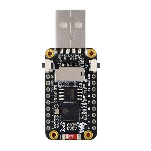 Carte de dveloppement ESP32-S3 cran LCD de 1,47 pouce Support de carte Micro-SD couleur RVB intgr  pleine vitesse
