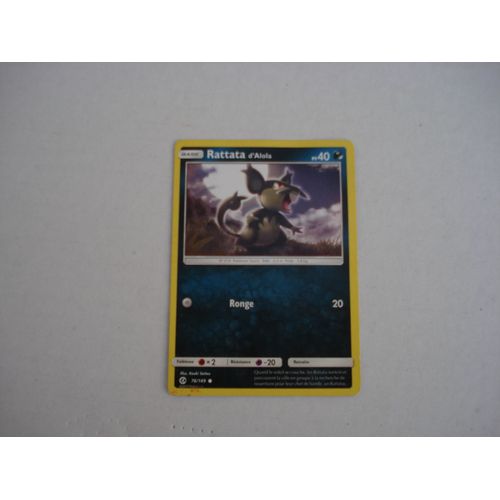 Carte De Jeux Pokemon Rattata Pv 40 - 2017
