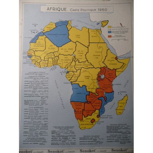 Carte De L'afrique - Carte Politique De 1960 - Publicit Pharmaceutique Pour Senokot - 1960 - 1003
