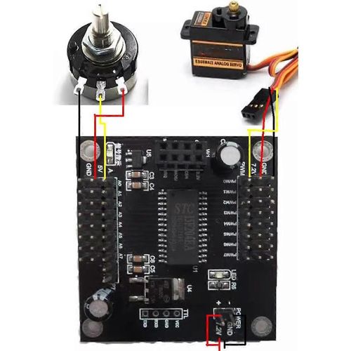Carte De Servocommande  8 Voies Carte De Commande De Bras Robotique Ptz Bouton De Commande Servo De Commande De Potentiomtre