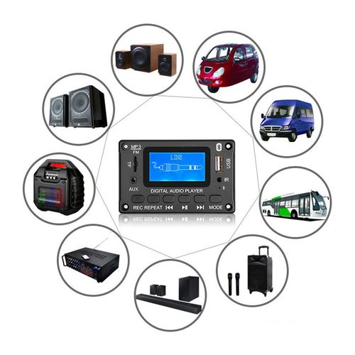 Carte Dcodeur Mp3 Bluetooth Pour Voiture, cran Lcd, Module Audio, Support De Haut-Parleur, Radio Fm, Aux, Usb, Dcodage, Lecteur Mp3