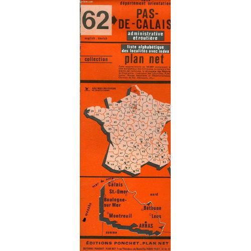 Carte Departement Orientation 62 Pas De Calais   de COLLECTIF