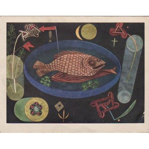 Carte Depliante 2 Volets Avec Reproduction Etiquette Colle Sur Le 1er Plat - L'assiette  La Carpe - 110x145 Mm