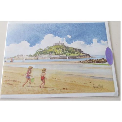 Carte Double Avec Le Mont Saint-Michel De Cornouailles ( St.Michael's Mount, Cornwall) D'aprs Une Peinture De Margaret Merry - 21x14.5cm- ditions Gluvian Art Ltd.- Avec Enveloppe