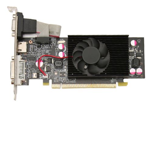 Carte graphique de bureau 1GB DDR2 64bit 589/800MHz PCI Express 2.0 ventilateur de refroidissement carte vidéo de jeu pour châssis d'ordinateur 1GB DDR2 64bit