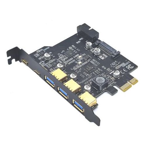 Carte Hub USB 3.0 PCI Express 2 USB-C + 3 USB-A 3.1