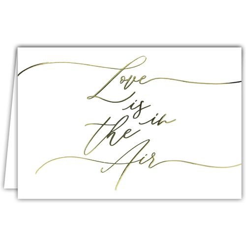 Carte Love Is In The Air En Or Dor Brillant Je T'aime Saint Valentin 14 Fvrier Flicitations Mariage Union Couple Pacs Chic lgant Avec Enveloppe Blanche Format 17,5x12cm Fabriqu En France