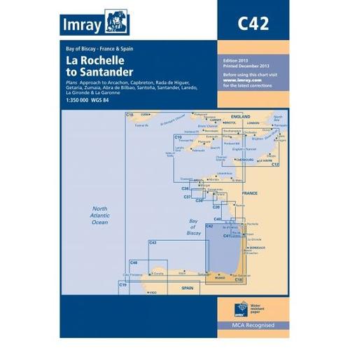 Carte Marine La Rochelle To Santander - C42 - Imray - 1:350 000 Wgs 84