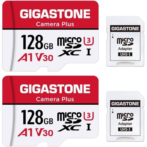 Carte Mmoire 128 Go Lot De 2 Cartes,Camra Plus Srie,Vitesse Allant Jusqu' 95 Mo/S. Idal Pour Full Hd Video Drone Gopro Camra,U3 Carte Micro Sdxc Avec Mini Coque Et Adaptateur Sd.
