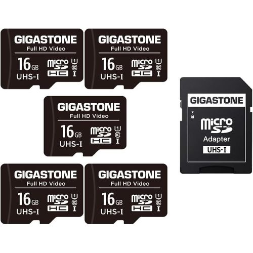 Carte Mmoire 16 Go Lot De 5 Cartes, Haute Vitesse De Lecture Allant Jusqu' 85 Mo/S. Idal Pour one Camra Full Hd Vido, U1 C10 Micro Sdhc Uhs-I Avec 2 Mini tuis Et 1 Adaptate[Camera2374]