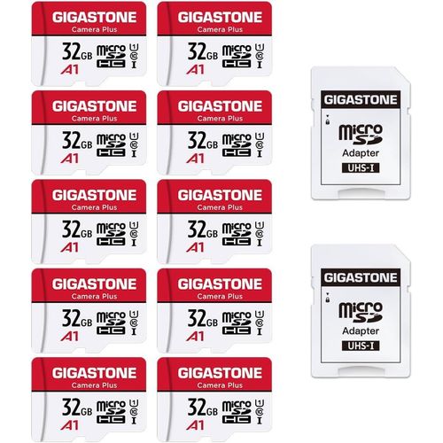 Carte Mmoire 32 Go Lot De 10 Cartes,Camra Plus Srie,Vitesse Allant Jusqu' 90 Mo/S. Idal Pour Full Hd Video Gopro Drone Camra,U1 Carte Micro Sdhc Avec Mini Coque Et Adaptateur Sd.