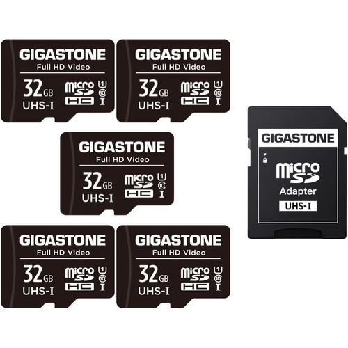 Carte Mmoire 32 Go Lot De 5 Cartes,Haute Vitesse De Lecture Allant Jusqu' 90 Mo/S. Idal Pour Camra Drone Full Hd Vido,U1 C10 Micro Sdhc Uhs-I Avec 2 Mini tuis Et 1 Adaptateur Sd.