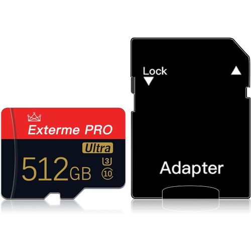 Carte Mmoire Micro Sd 512 Go Classe 10 High Speed Tf Card 512 Go Mini Sd Pour Tlphones Android, Drones, Appareils Photo
