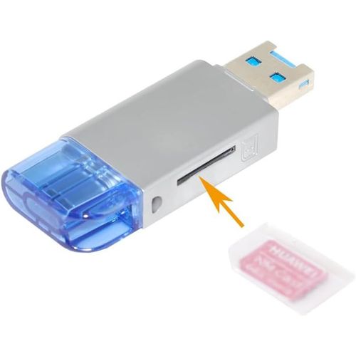 Carte mmoire USB-C type C/USB 2.0 vers NM Nano TF Micro SD pour ordinateur portable Huawei
