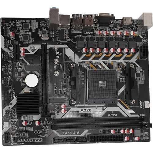 Carte Mre D'Ordinateur Atx,Double Mmoire Ddr4 Pci-E 16X Gen Sata3.0 Slot Nvme,Port M.2 Atx 32G Carte Mre De Jeu Pour Am4 Toutes Sries