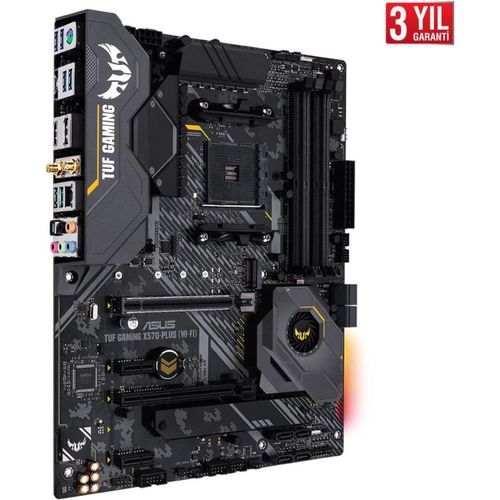 Carte Mre Gaming Tuf Gaming X570-Plus (Wi-Fi) Amd Am4 Ryzen 3000 (Pcie 4.0 M.2 12+2 Dr. Mos Ddr4 Lan Hdmi Dp Cfx Usb 3.2 Gen 2 Type-A Type-C Aura Sync Rgb Atx)