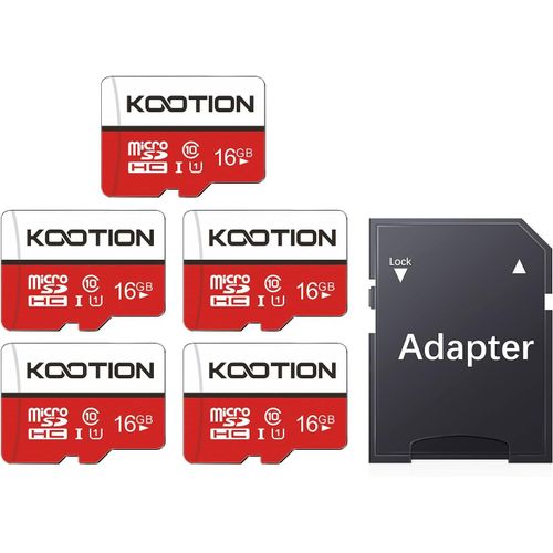 Carte Micro SD 16 Go Micro SD Lot de 5 Carte Mmoire UHS-I Vitesse jusqu' 85 m/s,TF Micro SDHC,T-Flash Classe 10,U1 avec Adaptateur pour Drone/Dash Cam/Camera/Phone/Nintendo-Switch/PC