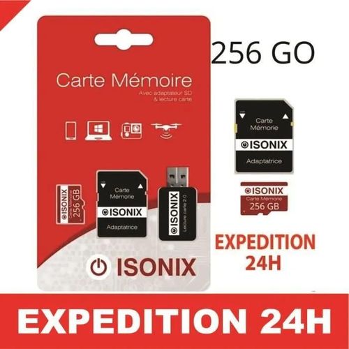 Carte Micro-Sd 256 Go Classe 10 4k Sdxc Smartphone Tablette Camra Sport 100% Rel Class 10 + Lecture Carte
