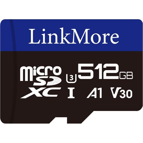 Carte Micro Sdxc 512Go, A1, Uhs-I, U3, V30, Compatible Classe 10, Vitesse De Lecture Jusqu' 95 Mo/S, Vitesse D'criture Jusqu' 75 Mo/S, Adaptateur Sd Inclus