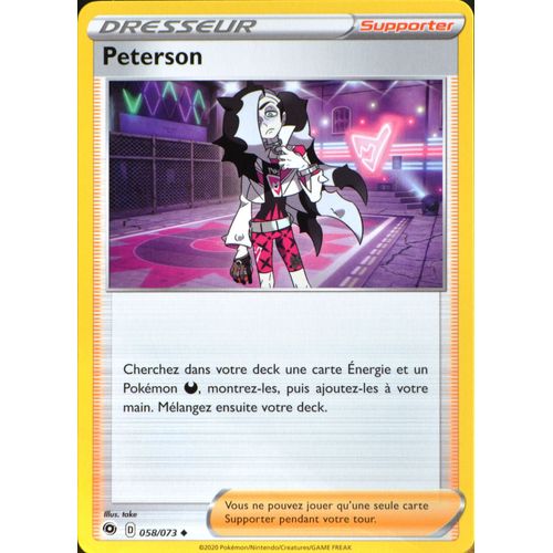 Carte Pokmon 058/073 Peterson ? Eb3.5 La Voie Du Matre Neuf Fr
