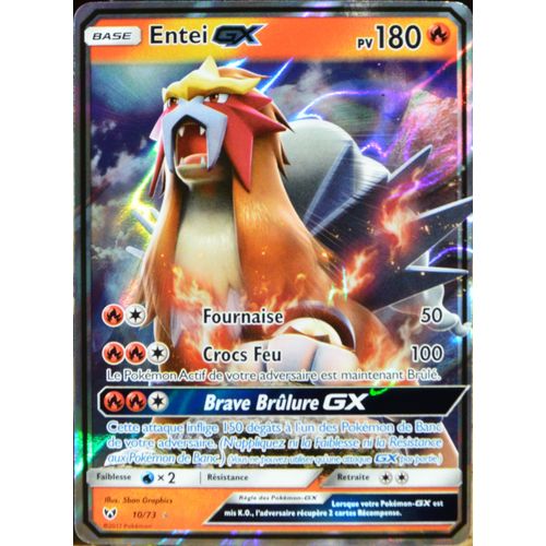 Carte Pokmon 10/73 Entei-Gx Sl3.5 Lgendes Brillantes Neuf Fr
