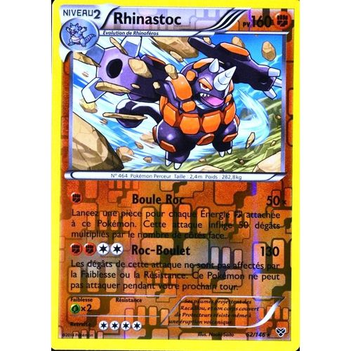 Carte Pokmon 62/146 Rhinastoc 160 Pv Xy Neuf Fr