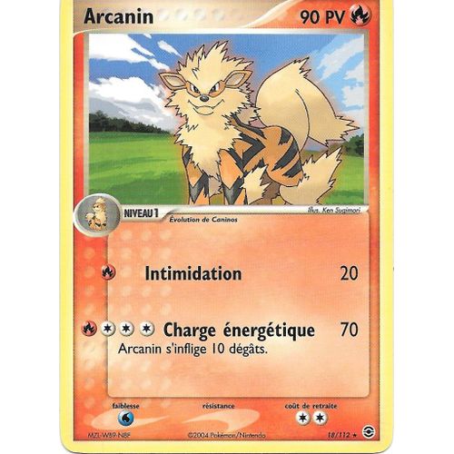Carte Pokemon ARCANIN 18/112 90 PV Rouge Feu/Vert Feuille (vf) Rakuten