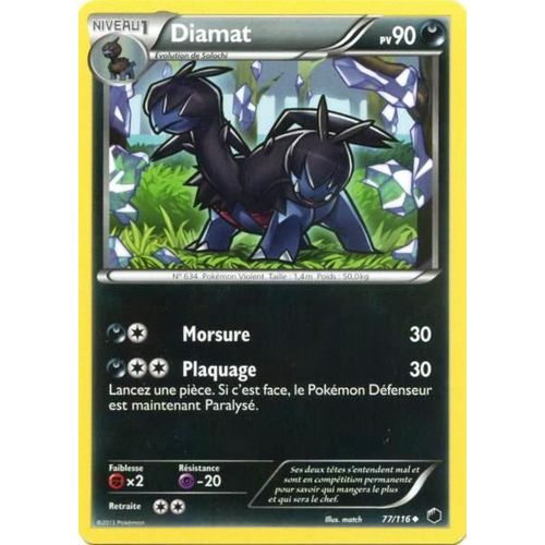 Carte Pokmon Diamat 90 Pv 77/116 Glaciation Plasma Neuf Fr