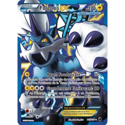 Carte Pokmon Fulguris Ex Full Art 110/116 Glaciation Plasma Neuf Fr