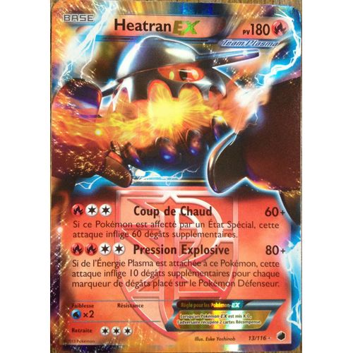 Carte Pokmon Heatran Ex 13/116 Glaciation Plasma Neuf Fr