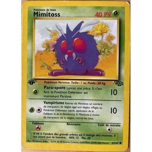 Carte Pokmon Mimitoss 63/64 - 1ere Edition Rare