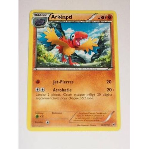 Carte pokemon noir et blanc ARKEAPTI 66/101 Unco Rakuten