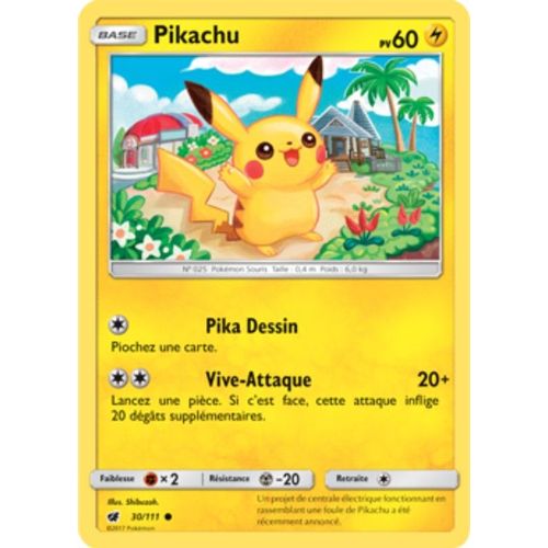 Carte Pokemon Pikachu Queue De Fer Carte Pokémon Pikachu - 60 PV - Soleil et Lune Invasion Carmin - 30/111