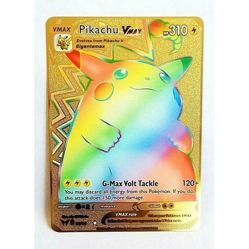 ¿Carte Pokémon Pikachu Vmax Full Art en Métal Gold Doré¿ Rakuten