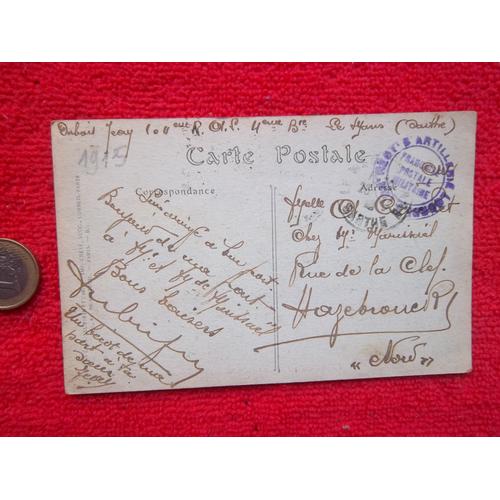 Carte Postale 1915 Du 104Rgiment D'artillerie Lourde