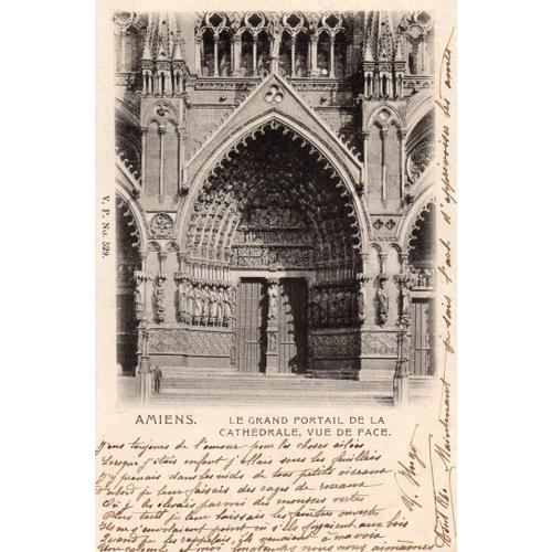 Carte Postale Ancienne  - Amiens - Le Grand Portail De La Cathdrale, Vue De Face