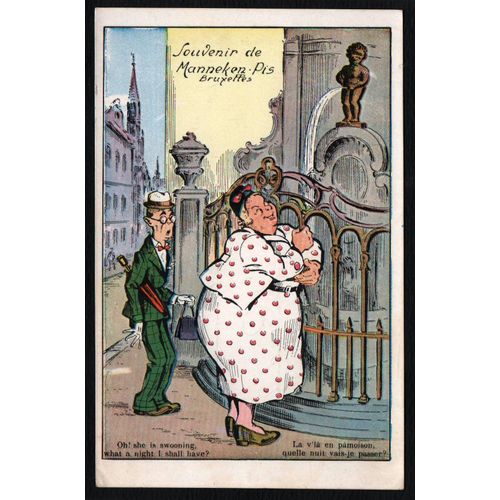 Carte Postale Ancienne, Belgique, Un Souvenir Humoristique Du Manneken Pis