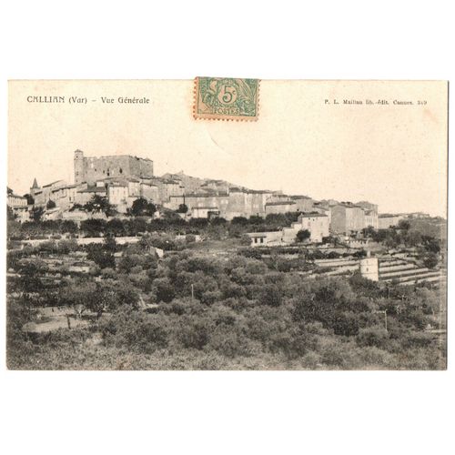 Carte Postale Ancienne - Callian. Vue Gnrale.
