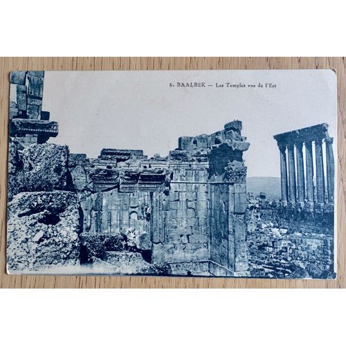Carte Postale Ancienne Cpa. 1929. Baalbek, Les Temples Vus De L'est. Ancienne Hliopolis Des Romains.Liban. Class Au Patrimoine Mondial De L'unesco