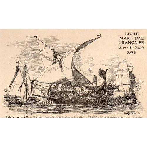 Carte Postale Ancienne De La Ligue Maritime Francaise Numero 13 Illustree Par Albert Sebille 1908