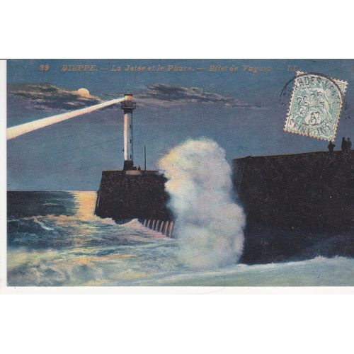 Carte Postale Ancienne / Dieppe,La Jete Et Le Phare,1907