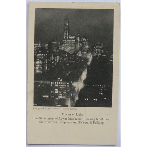 Carte Postale Ancienne - Towers Of Light - The Skyscrapers Of Lower Manhattan, Looking South From The American Telephone And Telegraph Building