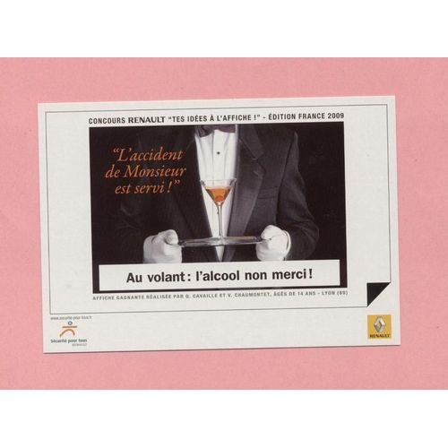 Carte Postale Publicitaire Advertising Postcard Concours Renault Tes Idees A L'affiche France