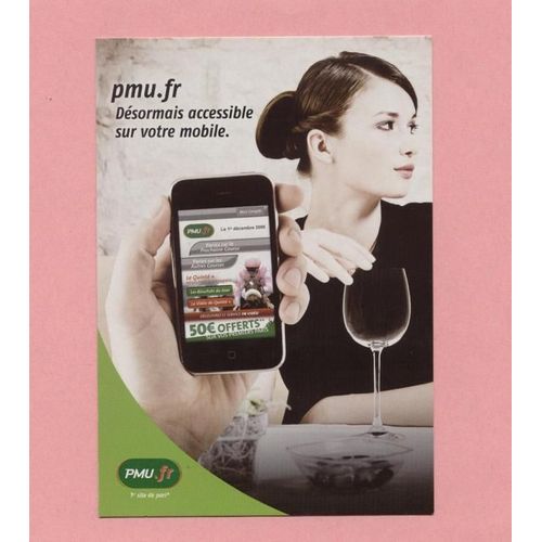 Carte Postale Publicitaire Advertising Postcard Pmu.Fr Dsormais Accessible Sur Votre Mobile France