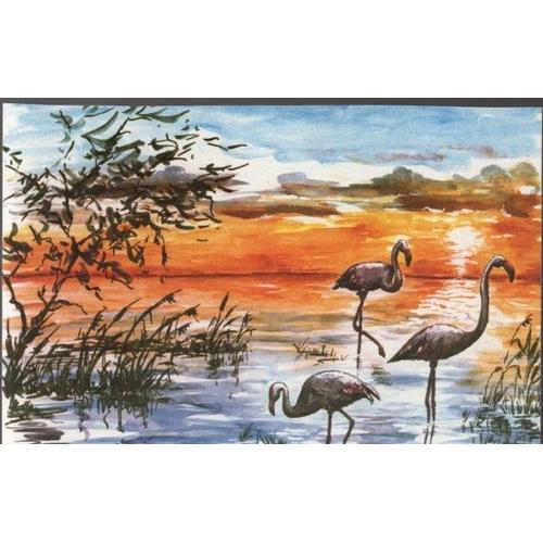 Carte Postale ( Ref Clas Bleu ) - Les Aquarelles De Provence - Flamants Roses En Camargue