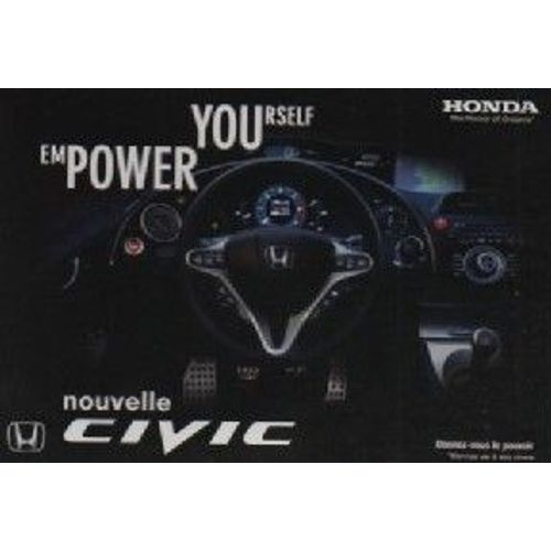 Carte Postale Theme Automobiles Empower Yourself Honda - Nouvelle Civic