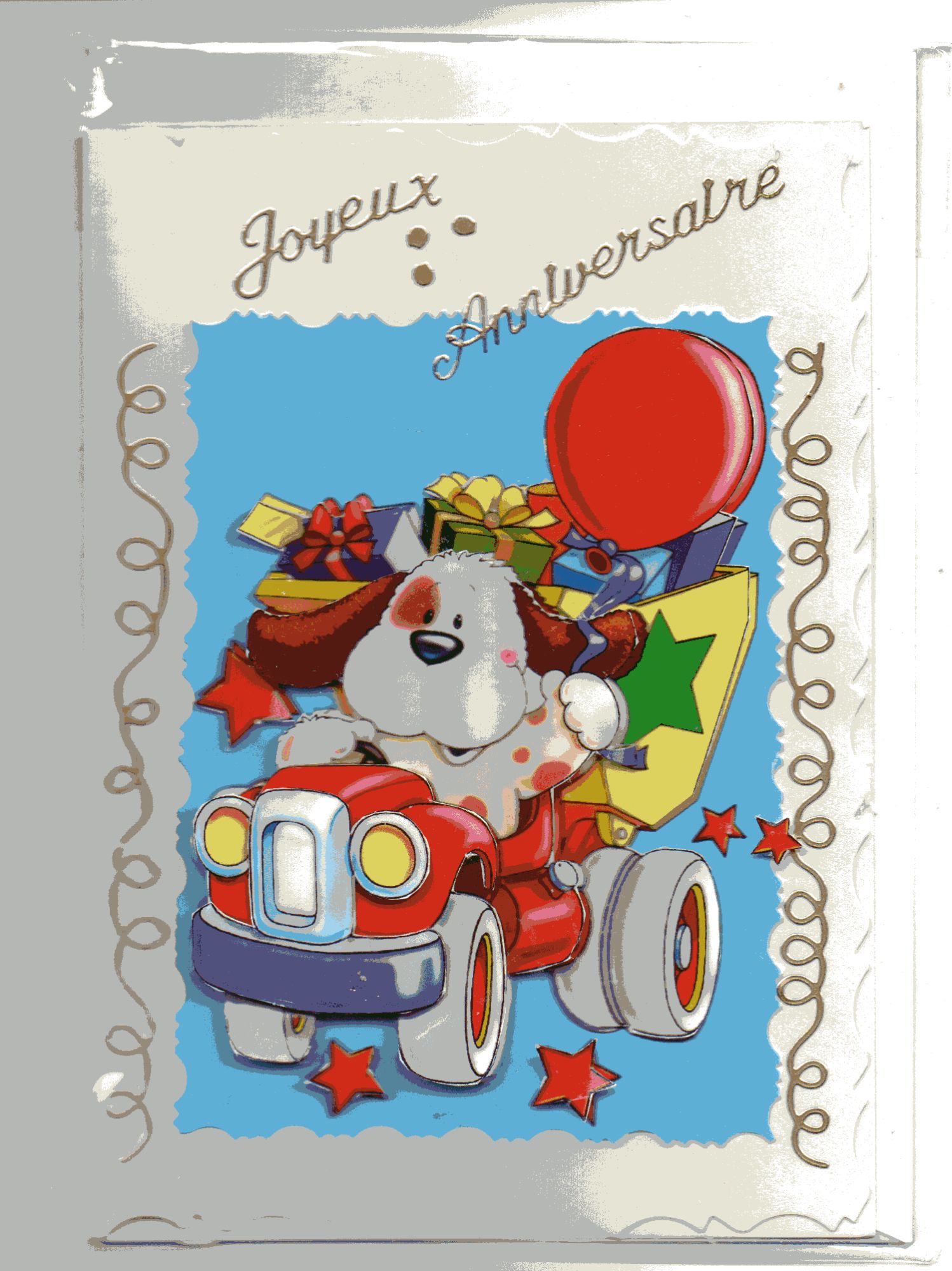 Carte Postale Un Ours Et Sa Voiture Joyeux Anniversaire Rakuten