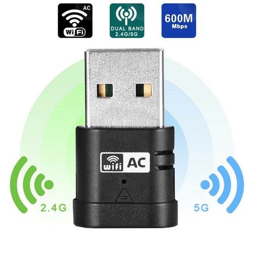 Carte rseau sans fil USB 802.11AC, 600 mb/s, 2.4/WPA PSK, WPA2 PSK/5G, double bande, adaptateur Wifi, pour ordinateur de bureau et portable
