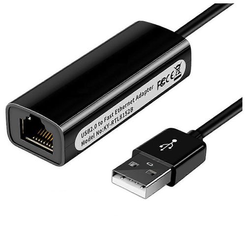 Carte rseau USB 2.0 vers RJ45 10/100Mbps USB Lan Carte rseau RJ45 Adaptateur USB vers Ethernet pour ordinateur portable PC Win 7 8 10 Noir